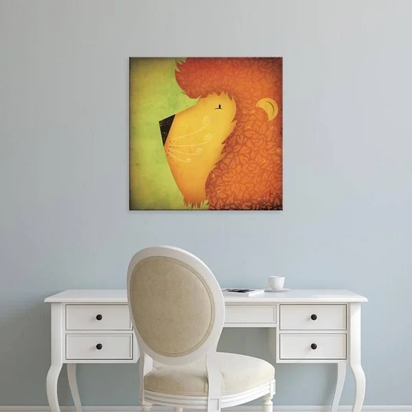 Easy Art Prints Ryan Fowler's 'Lion Wow' Premium Canvas Art - 12 x 12 - Classic Black Frame