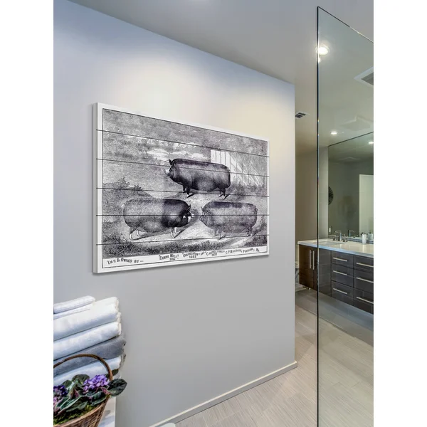 Marmont Hill Evening Walk Painting Print on White Wood - 24x22 H x 36x22 W