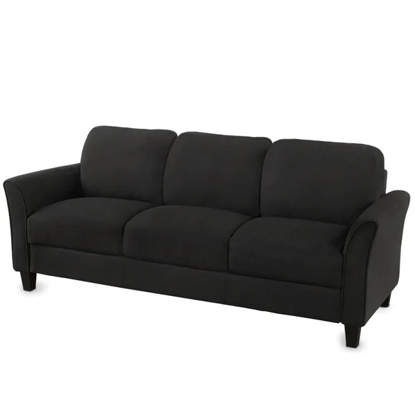 80-in Modern Linen Fabric 3-Seater Sofa - Light Grey