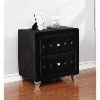 Pfaff 2 Drawer Nightstand Mercer41 Color: Black