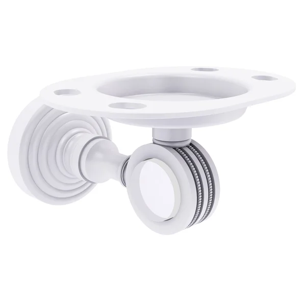 Allied Brass Pacific Grove Collection Tumbler and Toothbrush Holder with Dotted Accents - Matte White