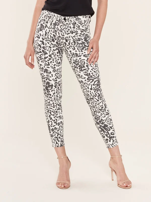 Hudson Jeans Barbara Washed Leopard High-Rise Skinny Ankle Cut