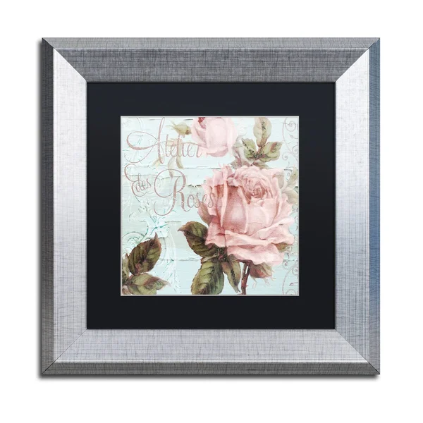Trademark Fine Art &Atelier De Roses& by Color Bakery Framed Graphic Art - Size: 11x22 H x 11x22 W x 0.5x22 D - Mat Color: Black