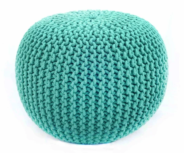 nuLOOM Rugs Knitted Round Pouf - Turquoise