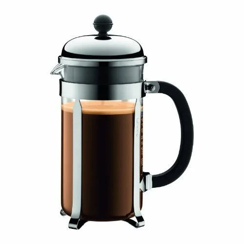 Bodum Chambord French Press Coffee Maker, 34 Ounce, 1 LITER, 8 Cup, Chrome, Stan