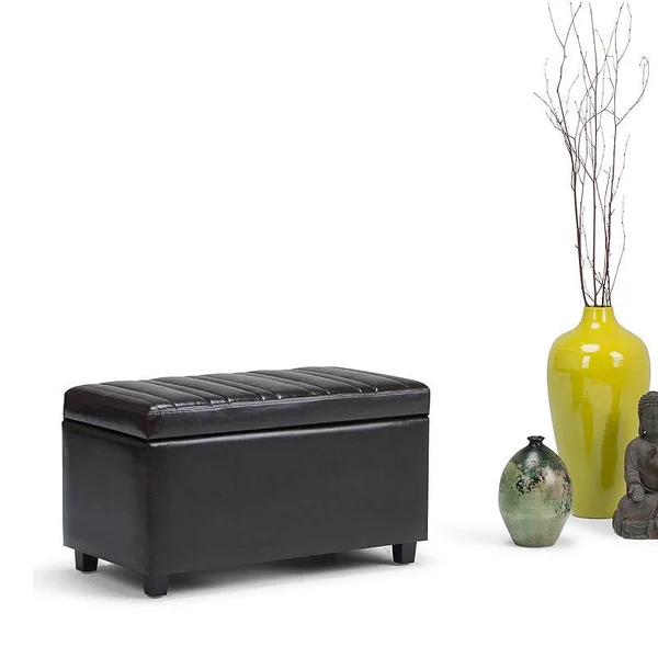 Simpli Home Darcy Storage Ottoman Bench - Tanners Brown