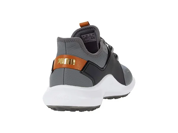 Puma Ignite Fasten8 Golf Shoes - Quiet Shade/Gold/Black 10.5, Wide