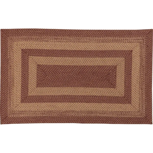 VHC Brands Burgundy Tan Jute Rug