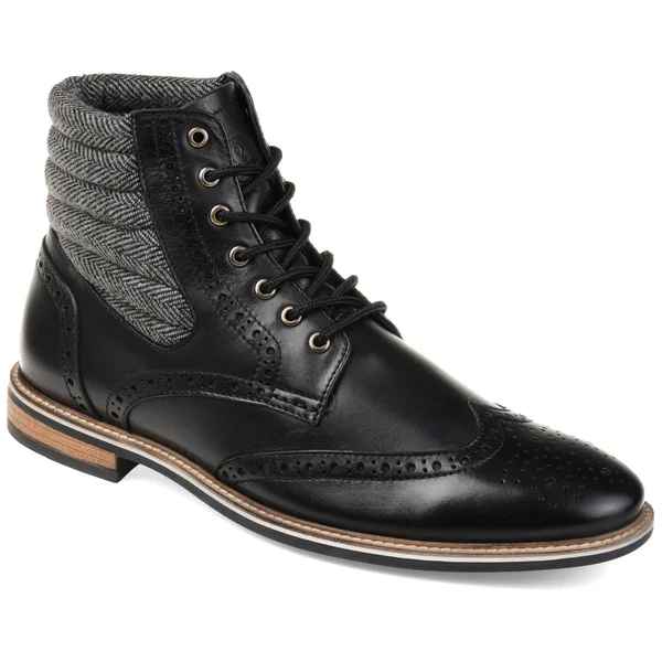 Thomas & Vine Men's Apollo Wingtip Boot - Black