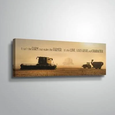 &The Farmer& Graphic Art Print on Canvas Gracie Oaks Format: Wrapped Canvas