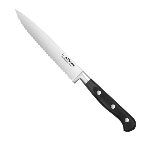 Cook N Home 02630 15-Piece Knife Set with Bamboo Storage Block, Stainless STEE Silver
