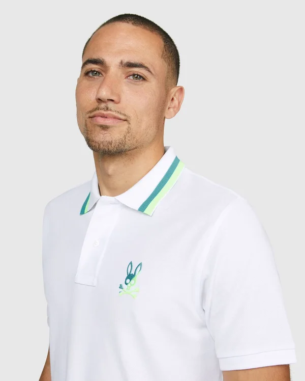 Psycho Bunny Men's Surrey Polo Shirt White 6L