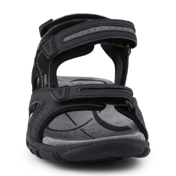 Geox Strada Sandal - Black - Leather Sandals