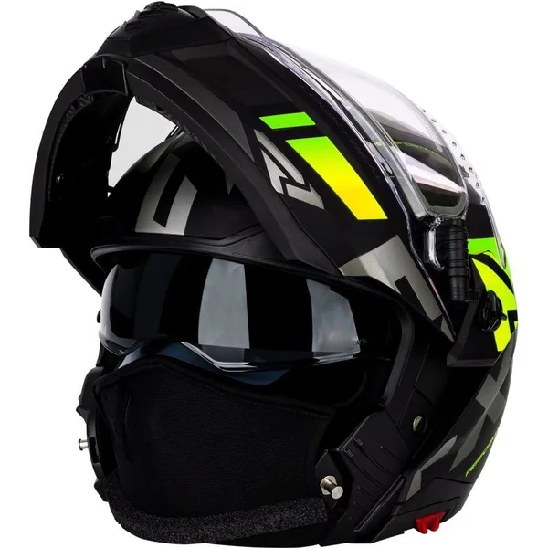 FXR Maverick Team Modular Snow Helmet w/Electric Shield Black/Charcoal/Hi-Vis XL