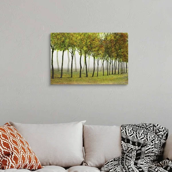 Row Of Trees Green, Large Solid-Faced Canvas Wall Art Print, Great Big Canvas
