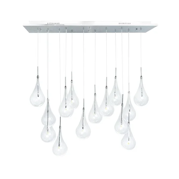 Finesse Decor LED Lighting Modern Glass Drops Chandelier // 14 Light