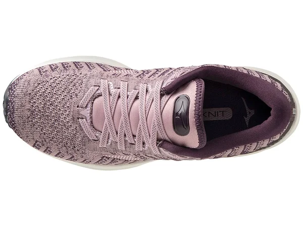 Mizuno Women's Wave Rider 24 Waveknit Woodrose-Pale Lilac, 9.5
