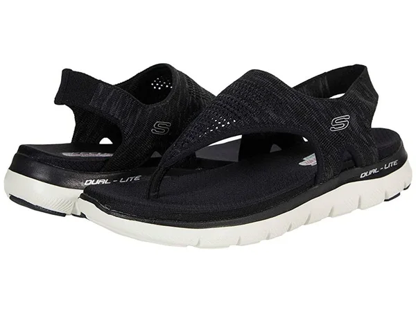 Skechers Women's Flex Appeal 2.0 - Spring Motion 2 Sandals - Black, 5.0