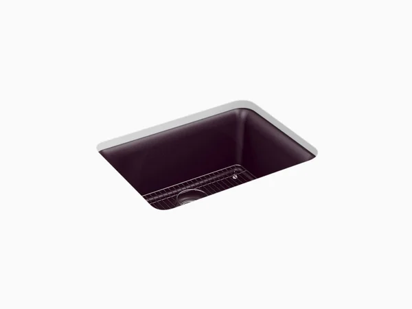 Cairn 24-1/2x22 x 18-5/16x22 x 9-1/2x22 Neoroc Undermount Single-Bowl Kitchen Sink with Rack