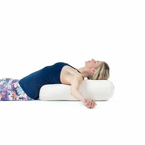 Lotuscrafts Yoga Bolster for Yin Yoga Rectangular - Kapok Filling - Washable Cover Organic Cotton - Yoga Bolster Cushion for Res
