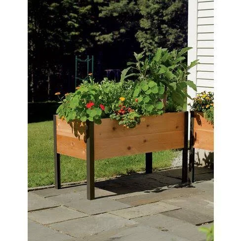 2 x 4 Elevated Cedar Planter Box - Elevated Planters, Gardener&s Supply Company