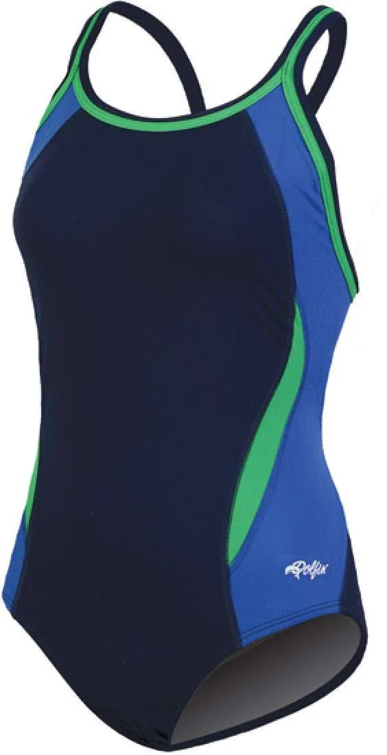 Dolfin Chloroban Color Block DBX Back Female Navy/Blue/Green 38