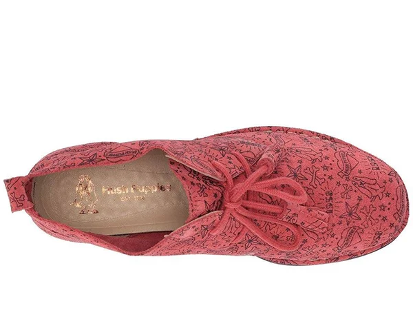 Women's Hush Puppies Cyra Catelyn Poppy Red Print Suede - in Size 5.5