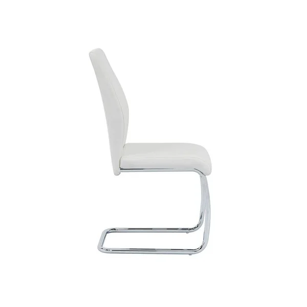 Gudmund 2-Piece Modern Dining Chairs in White Faux Leather