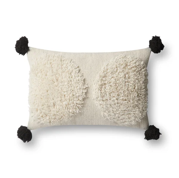 Loloi 22x22 x 22x22 Pillows Decorative Pillow Cover in Ivory, Black