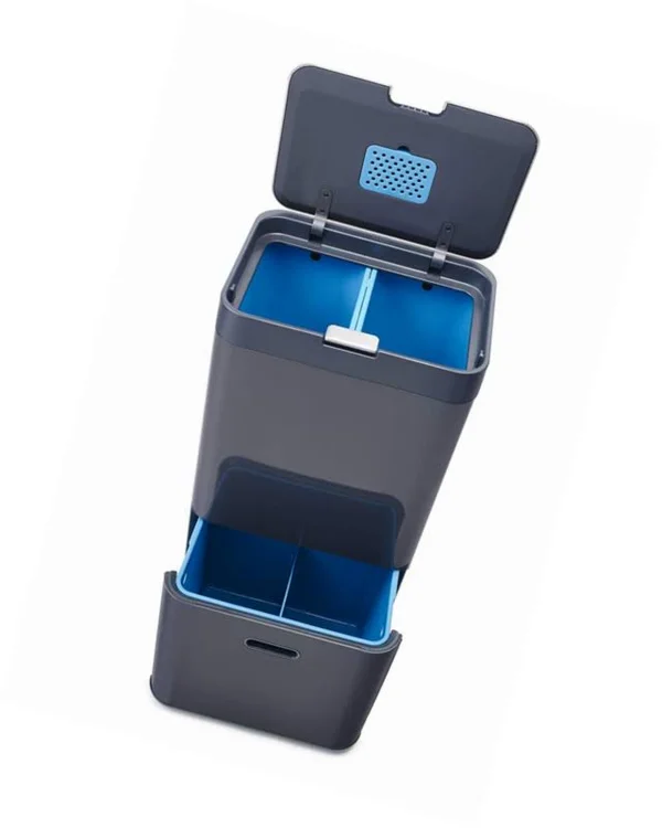 Joseph Joseph 30025 Intelligent Waste Totem Recycle Bin Separation Unit 15 Gallon - 58 LITER Graphite