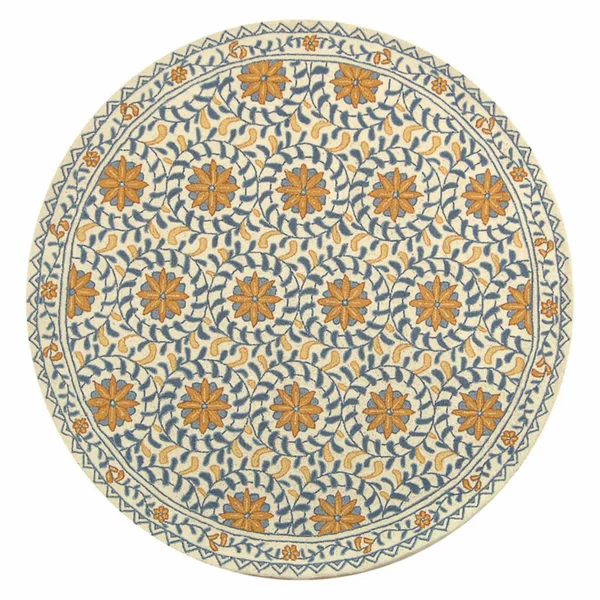 Safavieh Chelsea HK150A 5&6x22 x 5&6x22 Round Ivory, Blue Area Rug