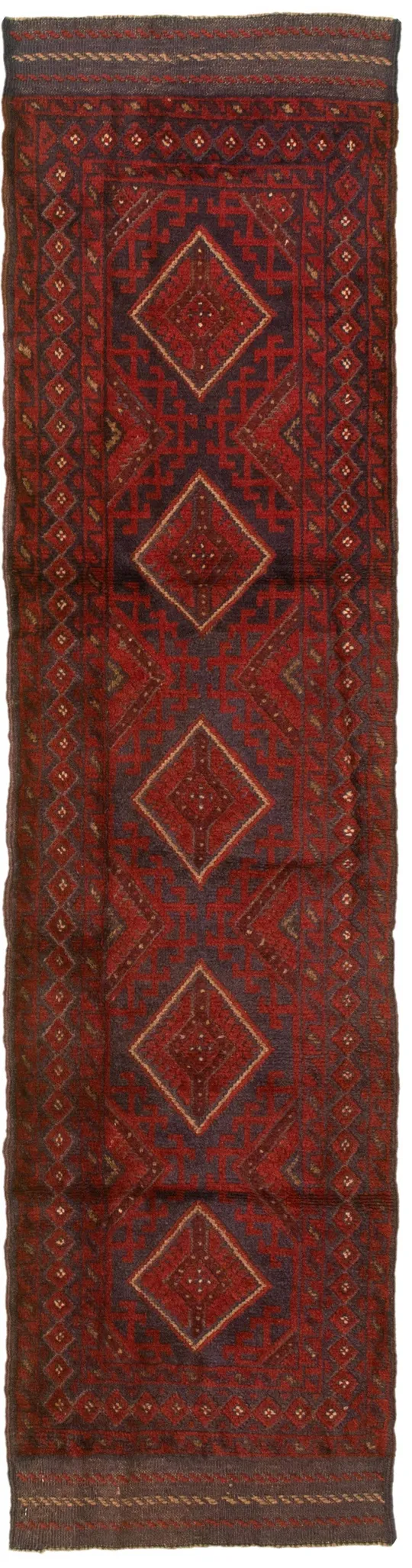 ECARPETGALLERY Hand-Knotted Tajik Caucasian Red Wool Rug - 2'0 x 8'2