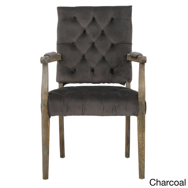 Christopher Knight Home Saltillo Velvet Arm Dining Chair by - 40 inchh x 23.5 inchw x 22.2 inchd Charcoal - Black