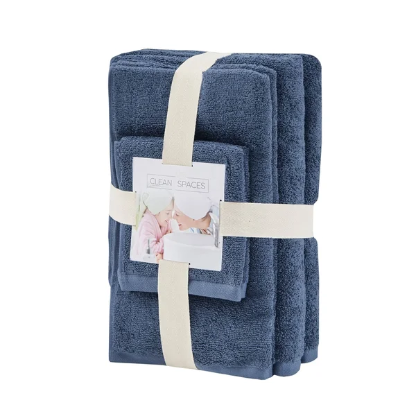 Loft 100-percent Cotton Solid 6 Piece Antimicrobial Towel Set by Clean Spaces - Purple