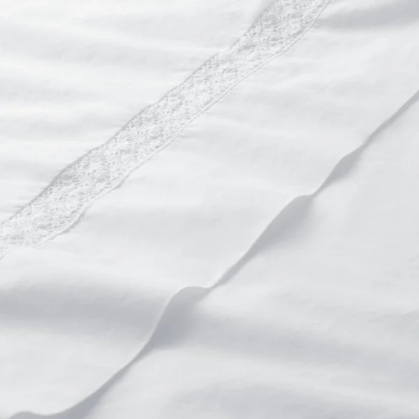 Soft Wash Vintage Crochet Lace Sheet Set, King - Grey/Blue