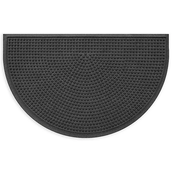 Weather Guard Squares 24x22 x 39x22 Half-Round Door Mat in Charcoal