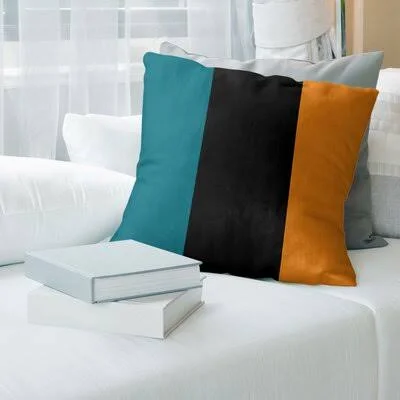 Washington Hockey Striped Throw Pillow East Urban Home Color: Dark Cyan/Black/Chocolate - Size: 20 x 20, City: San Jose