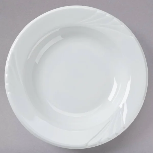 Tuxton YPD-084 Sonoma 9 oz. Bright White Embossed Rim China Soup Dish