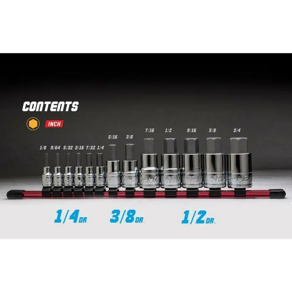 Capri Tools Hex Bit Socket Set - SAE, 13-Piece