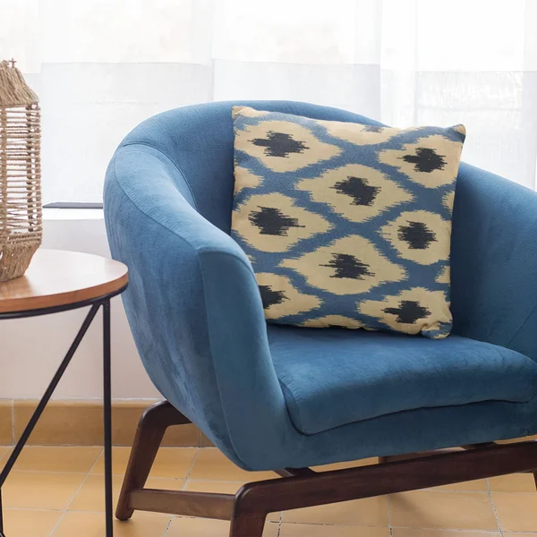 Plutus 26x22 x 26x22 Color Stitched Dot Luxury Throw Pillow in Blue