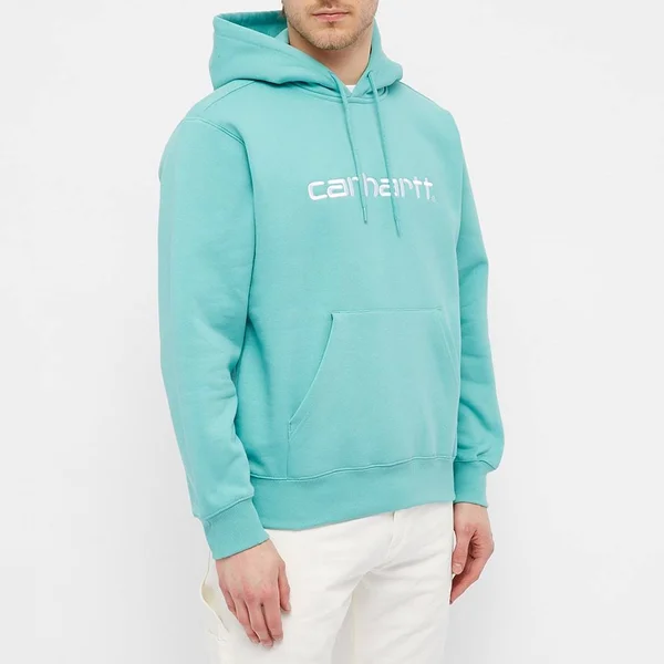 Carhartt WIP Hooded Carhartt Sweat Bondi & White - Bondi & White - X-Small - Men's
