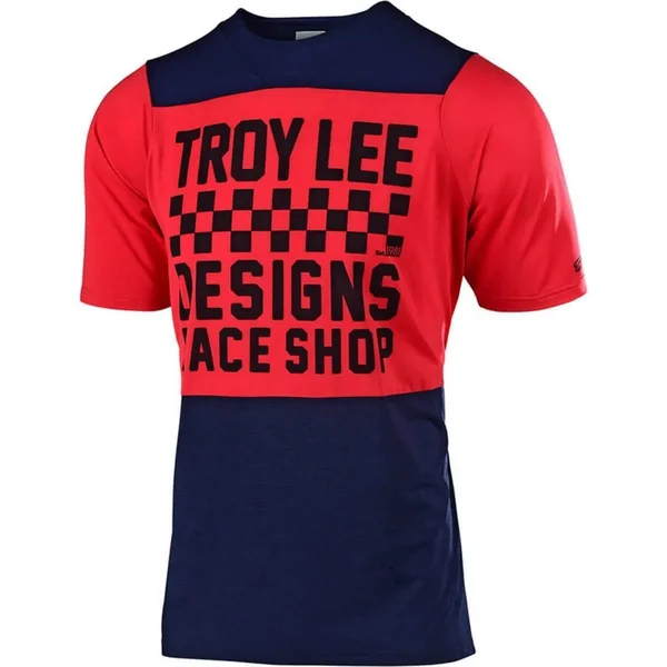 Troy Lee Designs Skyline Checkers SS Jersey Navy/Red - XXL