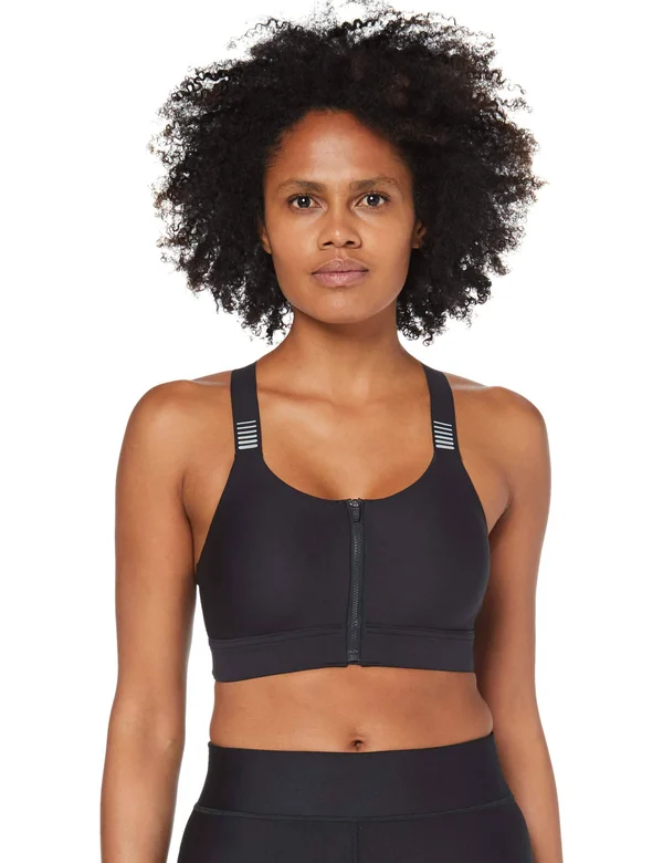 Under Armour Balance High Impact Zip Front Sports Bra - Black (1307227) 34DD
