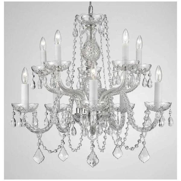 Chandelier Lighting Crystal Chandeliers H25x22 x W24x22 10 Lights