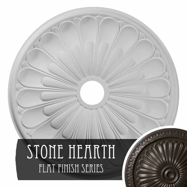 26 3/4x22OD x 3 5/8x22ID x 1 3/8x22P Elsinore Ceiling Medallion (Fits Canopies Up to 3 5/8x22), Hand-Painted Stone Hearth