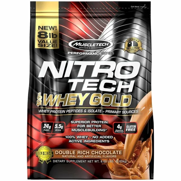 Muscletech Nitro-Tech 100% Whey Gold (8lbs Double Rich Chocolate)