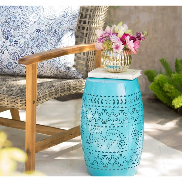 Christopher Knight Home Ruby Outdoor 12-Inch Round End Table by, Black