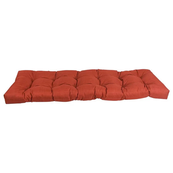 Blazing Needles 60-Inch by 19-inch Tufted Solid Outdoor Spun Polyester Loveseat Cushion Grey-Color