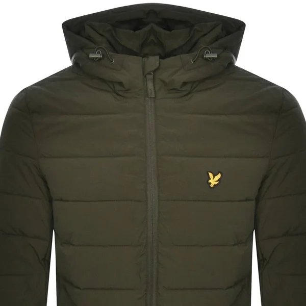 Lyle and Scott Hooded Puffer Jacket Green
