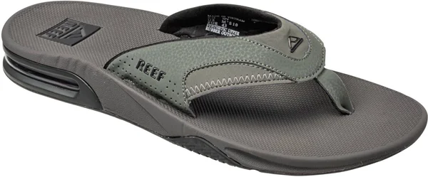 Reef Fanning Flip Flops - Grey/Black, 5